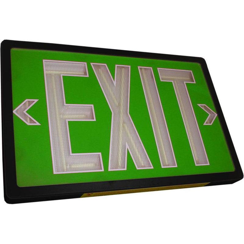 Tritium Exit Single Face Green/Black 20 Year - Green Lighting Wholesale