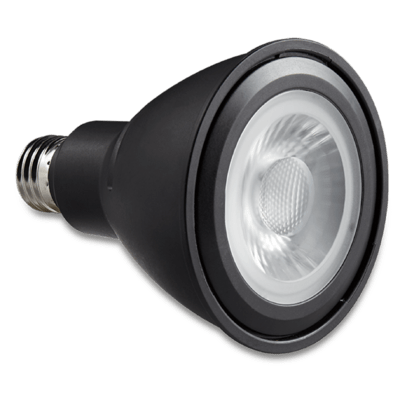 Contour Series High CRI PAR30 2700K, 800lm LED Lamp with 25-Degree Beam Angle - Black - Green Lighting Wholesale