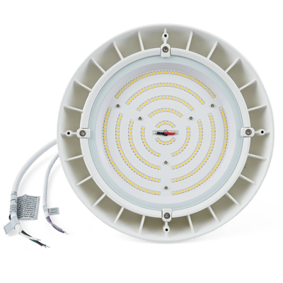 CRQ 4000K, 150W LED Round High Bay Luminaire - White - Green Lighting Wholesale