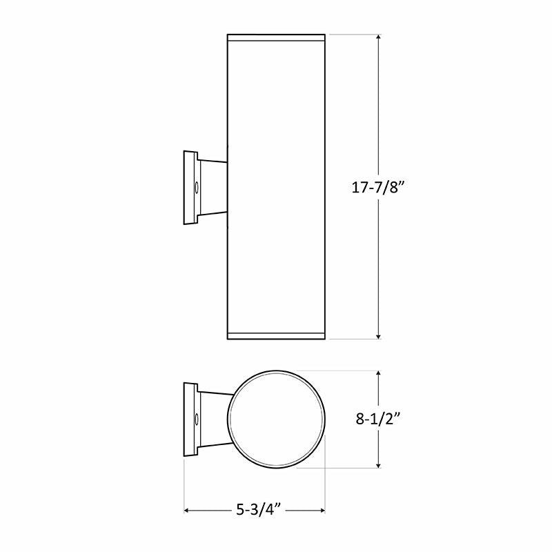 6" Multi-Kelvin Brushed Nickel LED Wall Mount Cylinder Up/ Down Light- 40 Watts - Green Lighting Wholesale