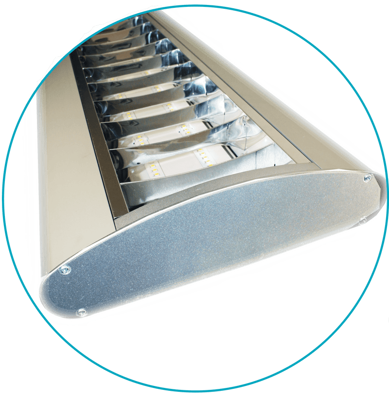 LED Architectural Parabolic Suspended or Surface Mounted Light, 40 Watt 35K - Green Lighting Wholesale