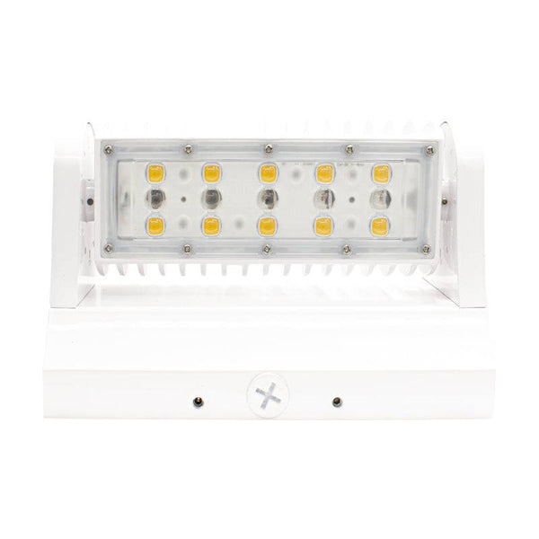 White 40 Watt Led Wall Pack, Rotatable Single Head 120~277V- 3000K - Green Lighting Wholesale