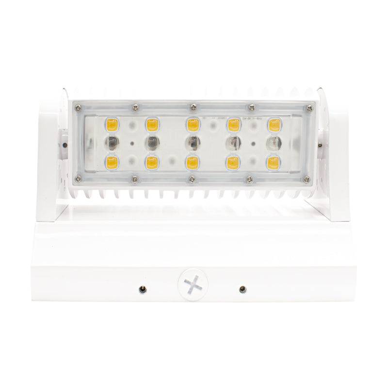 White 40 Watt Led Wall Pack, Rotatable Single Head  120~277V- 5000K - Green Lighting Wholesale